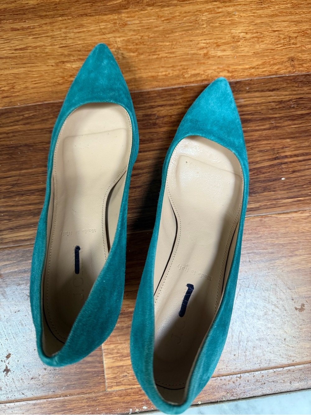 Jcrew NWT Teal Pointed-Toe Women’s heel pumps sz 6 sophia style - Picture 3 of 9